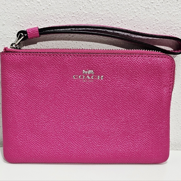 Coach Handbags - Coach Hot Pink Corner Wristlet Style No F58032